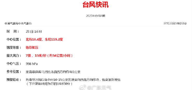 今天，7号台风“范斯高”生成！深圳暴雨风险仍高！海上还有新消息......